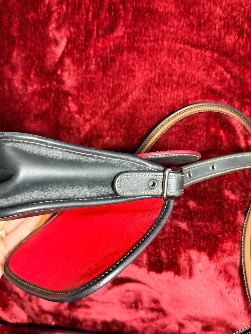 Coach x Disney Patricia Saddle Bag Black Leather Mickey Ears F59369